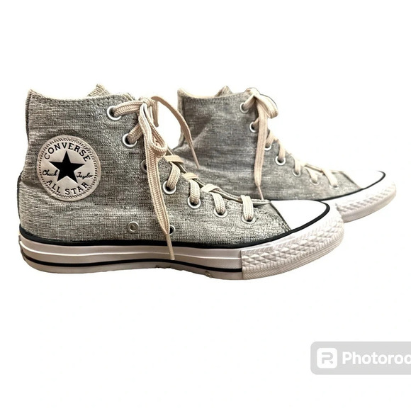 Converse Shoes - Converse Glitter Custom Chuck Taylor All Star By You high top silver size 7